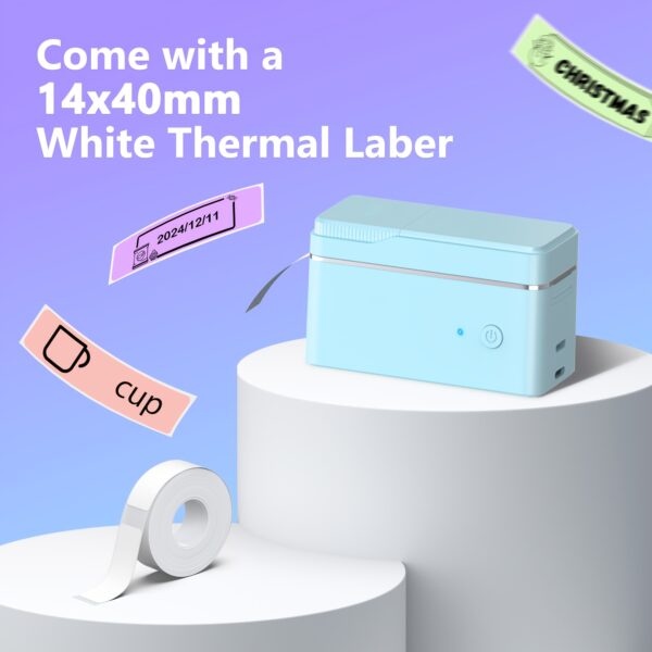 P31S label printer/label paper1roll or 3rolls, portable label machine with wireless connection and multiple templates, fast file system output, various colors of label paper suitable for printing address, logo, clothing labels in offices and homes - Image 6