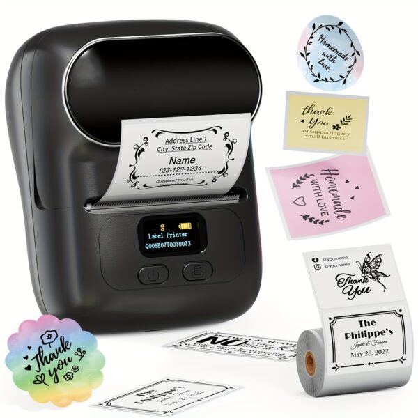 Barcode Printer - Label Maker Machine Wireless Themal Label Printer for Small Business, School, Barcode, Address, Jewelry, Clothing, Organizing, Orange - Image 5