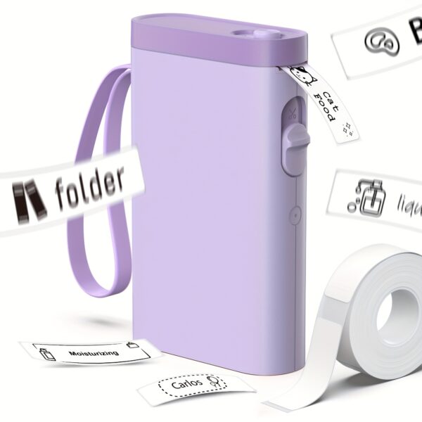 Label Maker With 1 Roll Of Label Paper, Portable Wireless Label Printer For Storage, Office, Home, Storage, Sticker Maker Mini Label Maker With Multiple Templates
