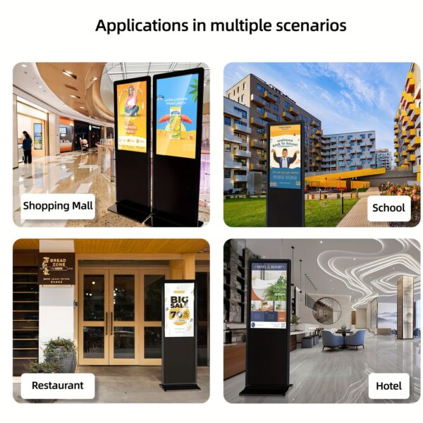 43 Inch Vertical Android Digital Signage Kiosk Indoor Floor Standing Commercial Display With Auto Play Touchscreen LCD Advertising Screen For Retail Stores, Hotels, Lobbies WiFi, USB Connectivity, Remote Content Scheduling Freestanding Business Grade - Image 9