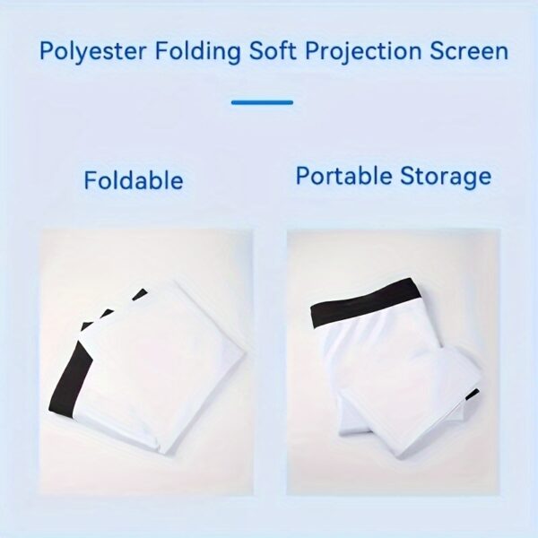 Easy-Install 4K Projection Screen - No Drill, Wall Mounted, Soft White, Reinforced Metal Holes, Lightweight & Foldable Design for Bedroom & Living Room - Sizes: 60", 72", 84", 100", 120", 150, Home Theater Screen | Minimalist Design | Spandex Material - Image 7