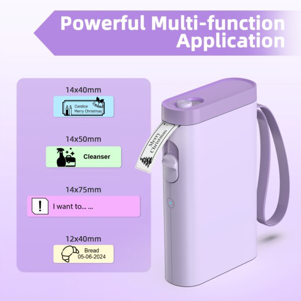 Label Maker With 1 Roll Of Label Paper, Portable Wireless Label Printer For Storage, Office, Home, Storage, Sticker Maker Mini Label Maker With Multiple Templates - Image 6