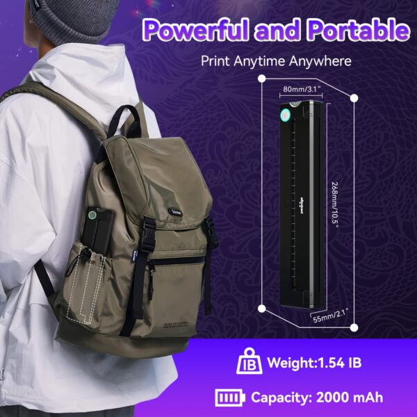 Peripage P90 Tattoo Stencil Printer Tattoo Printer Thermal Printer For DIY Tattoo, Mini Portable Printer, Compatible With Smartphone And PC, IOS, Android, With 5pcs A4 Tattoo Transfer Paper - Image 5