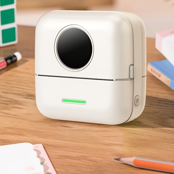 Compact Portable Thermal Printer - Photo & Label Printing, Inkless Doodle, USB Rechargeable, White Body, Ideal for Office Use, Label Maker | Sleek White Design | USB Rechargeable Printer - Image 8