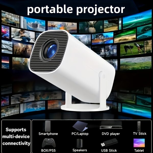 Native Resolution 1280x720P, Portable Wireless Smart Projector, Supports 4K Video Decoding, Mini Projector, Home Theater Projector, Auto Keystone, 180° Rotation, HiFi Speaker, Gaming And Entertainment - Image 8