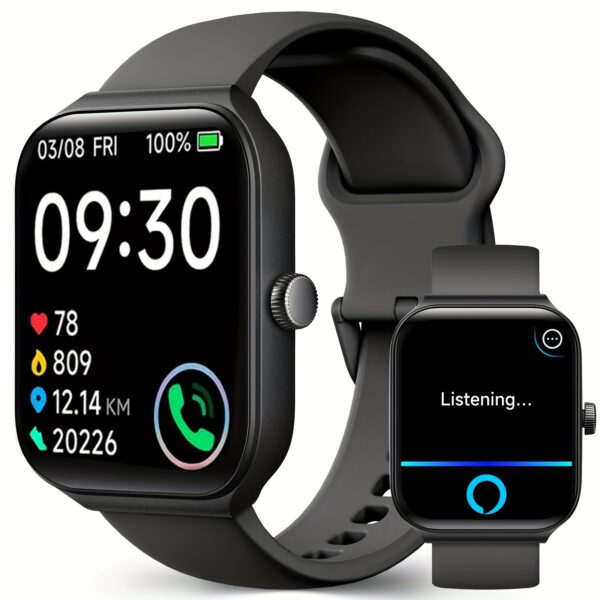 FAWEIO Smart Watch For Men Women Wireless Call, 1.95" Smartwatch with 100+ Sport Modes, Fitness Activity Tracker Pedometer, Built-in Alexa, Compatible With Android And for iphone, Perfect Gift For Family And Friends