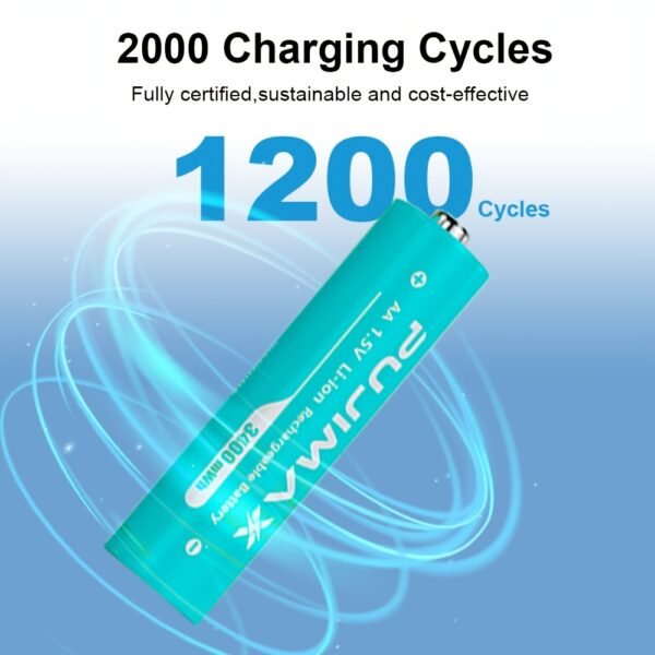 PUJIMAX 8pcs Rechargeable 1.5V 3400mWh AA Lithium Batteries with Fast Charging Box, Constant Output Li-ion Double A Batteries Cycle Times up to 1200x, Smart Charging Set with MCU Intelligent Chip for Xbox Controller, Electronics, Household, Office Devices, Ideal Gift - Image 7