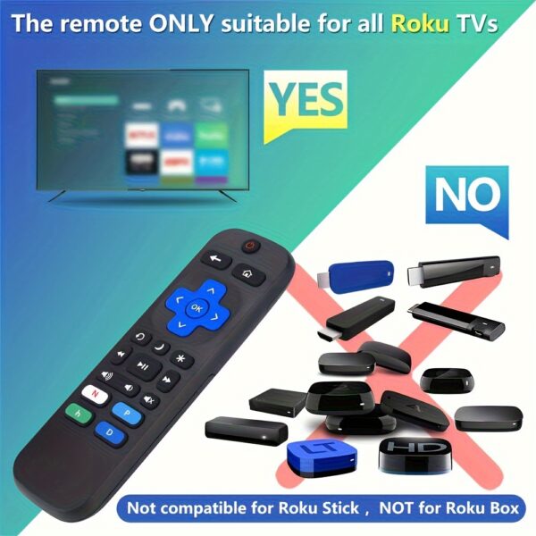 2023 Roku Remote Control with Infrared Sensor, Compatible with 18 Devices, Ergonomic Design, Numeric Keypad, Navigation & Media Controls, Battery-Powered (Not for Stick/Box Use), Media Control Device | Straightforward Layout | Clear Button Markings - Image 7