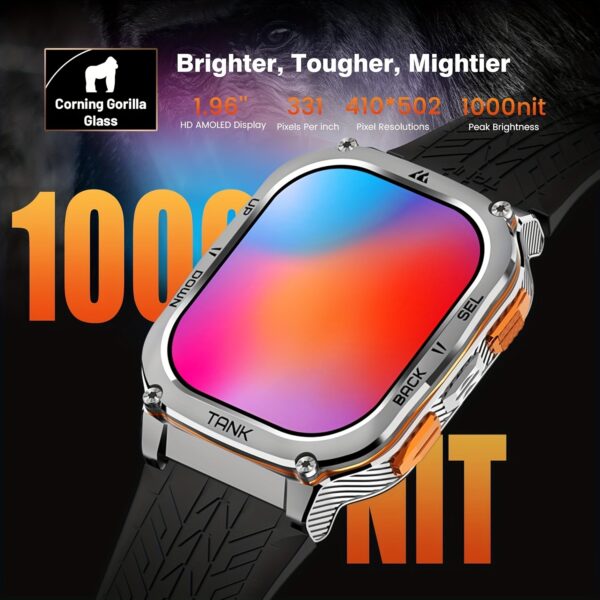2025 NEW KOSPET M3 Ultra GPS Smart Watch For Men Compass Altimeter Barometric Pressure 6 Satellite Positioning Systems 470mAh 60 Days Extra-Long Battery Stainless Steel Body Rugged Smartwatches Wireless Call 5ATM IP69K 1.43" AMOLED Always On Display Screen 170+ Sports Modes 6 Smart Recognition Sports Corning Gorilla Glass Multiple Watch Faces 24H Health Monitor AI Assistant Digital Electronic Men'S Smartwatch Compatible For Android IPhone - Image 7