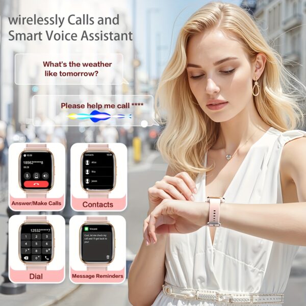 2025 Latest Lightweight Women'S Watch, 120+ Sports Tracker Lightweight Women'S Watch For Small Wrists, 1.75 Inch AMOLED Screen Men'S Smart Watch, 130g Ultra Light Smart Watch, AL Smart Voice Control, Fitness Watch With Da GPT, AI, Wireless Calling, Message Notification, Voice Assistant, Stress And All-Day Sleep Monitoring, Screen-Off Clock Always Display, Weather, Alarm, Music, Suitable For Android IOS, 1.75 Inch AMOLED Screen Men'S Smart Watch - Image 7
