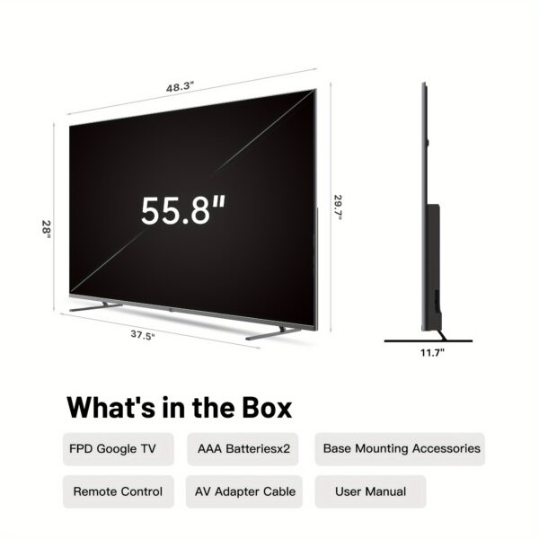 FPD 55-inch Smart TV Google TV 4K UHD with Google Play And Google Cast Built-in, HDR 10, Vision Atmos, MEMC, Voice Remote, Stream Live TV(Canvas-Series, CG55-C1, 2024 Model) - Image 3