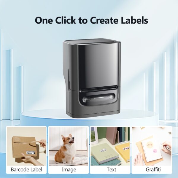 Label Maker With 1 Roll Of Label Paper, Portable Wireless Label Printer For Storage, Office, Home, Storage, Sticker Maker Mini Label Maker With Multiple Templates - Image 5