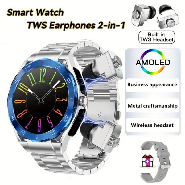 2025 New Smart NFC Watch, TWS 2-in-1 Wireless Dual Earphones Sports Smart Watch, 1.43-inch 466 * 466 HD Screen, Wireless Call, AI Voice Assistant, Multiple Exercise Modes, Fitness Tracker, Men'S Fashion Sports Watch, Men'S Gifts - Image 7