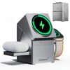 ZEEHOO 3in1 Magnetic Wireless Charging Station for Mag-safe Charger, CubeTrickX Qi2 15W Fast Wireless Charger Stand for iPhone 16 15 14 13 12, for Apple-watch, for AirPod