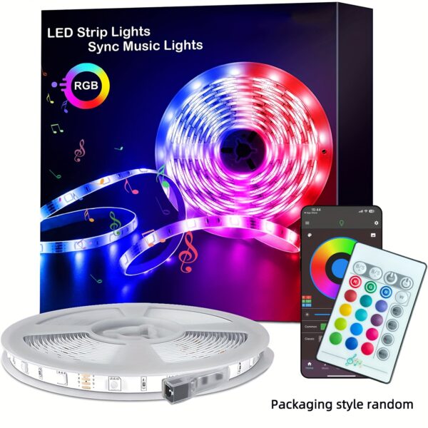 NBBUFF Smart LED Strip Lights, Tv LED Backlight 19.69ft, App Control Sync to Music, USB Bias Lighting Tv LED Lights Kit with Remote - RGB 5050 LEDs Color Lights for Room Bedroom