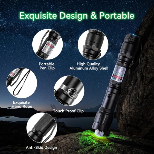 Green Laser Pointer with USB charging Cable, Laser Pointer, Laser pointer for Indoor Meetings, Tactical Long Range Laser Flashlight. - Image 4
