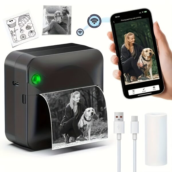Ink Free Sticker Printer Mini Thermal Printer with One Roll Of Thermal Paper, Wireless Pocket Printer, Intelligent Portable Receipt Printer, Suitable for Photos, Diaries, Notes, And Memos - Image 18