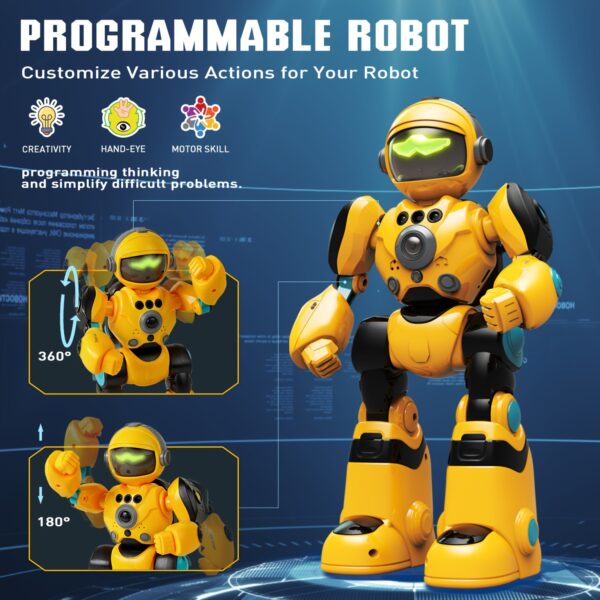 FUUY Children's Toy Robot, Programmable Robot, Remote Control Intelligent Reply, Walking And Dancing Robot, Adjustable Volume, Magical Voice Robot, Birthday Gift - Image 7