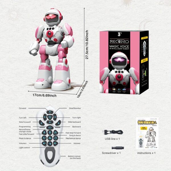 FUUY Children's Toy Robot, Programmable Robot, Remote Control Intelligent Reply, Walking And Dancing Robot, Adjustable Volume, Magical Voice Robot, Birthday Gift - Image 15