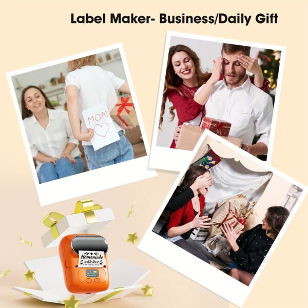 Barcode Printer - Label Maker Machine Wireless Themal Label Printer for Small Business, School, Barcode, Address, Jewelry, Clothing, Organizing, Orange - Image 12