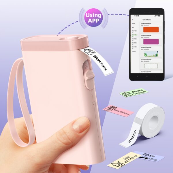 P21 Wireless Thermal Label Maker Machine with 1 Roll Of Paper, Intelligent Portable Printer, High Quality Printing, Multiple Creative Function&Templates - for Office, Home, School to Notes, And Memos - Image 8