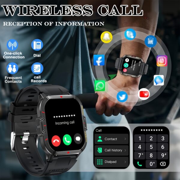 LIVLOV Sporty Smartwatch for Men & Women - 1. 96" HD Display, 100+ Sports Modes, AI Voice Assistant, Monitoring, Long-Lasting 370mAh Battery, for iPhone & for Android - Image 2