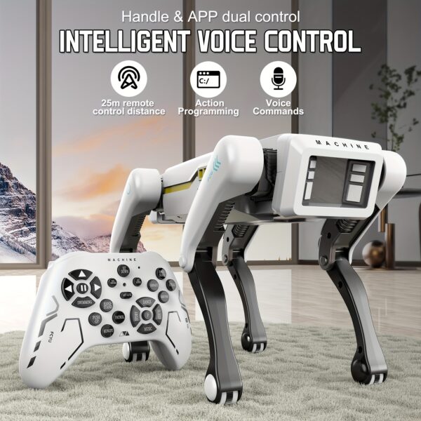 New Upgraded Model Smart Robot Dog -Application Control, AI Voice Activation, 18 Skills (Kung Fu, Dance, Swimming), USB Charging, Wireless Remote Control, Stylish Futuristic Design, Perfect for Gift Giving and Daily Entertainment