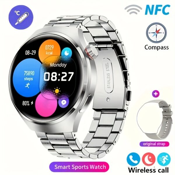 2024 New Men's Smart Watch Wireless Call AMOLED 1.53-inch HD Large Screen Outdoor Sports Fitness Multi sport Mode AI Voice Assistant Smart Watch NFC - Image 12