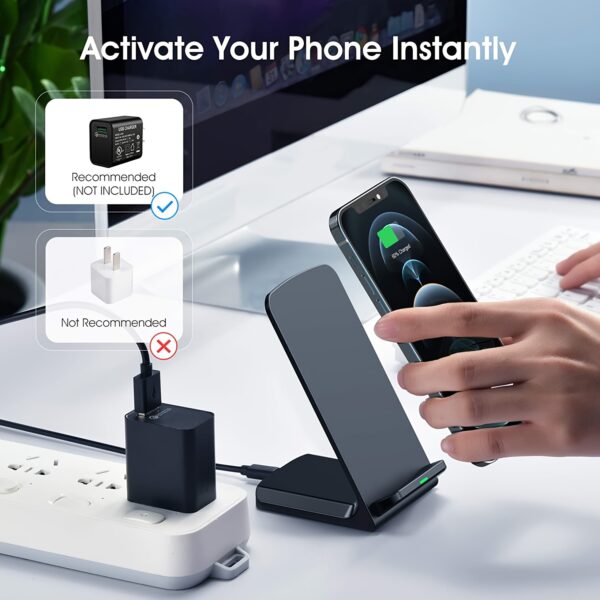Wireless Charger Fast Charging Stand Wireless Android Desk Phone Charger Stand For Samsung Galaxy S24 Ultra S23, IPhone 15 Pro Max Plus 14 13 12 - Image 4