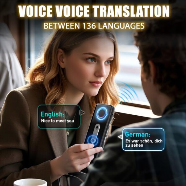 Péiko X9 Compact Language Translator Device - 136 Languages, Two-Way Voice Translation with Offline Support for 11 Languages, High Accuracy for Travel, Business & Education, Wireless Enabled, Rechargeable Battery, Sleek Black Design, Business Language Tool | Portable Voice Translator | Userfriendly Interface - Image 5