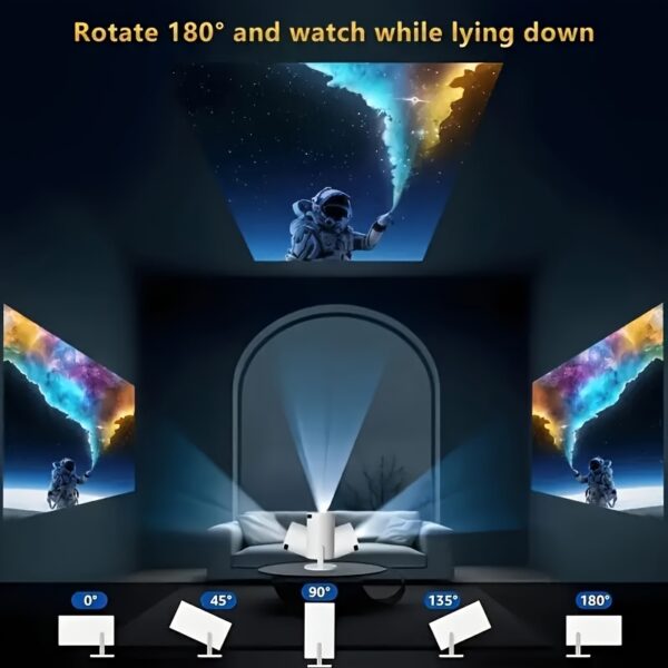 Support WIFI; Support 4K Decoding 1800P Wireless Connection Projector; Adjustable Brightness Screen Display, Wall-mounted Projector; Handheld - Image 4