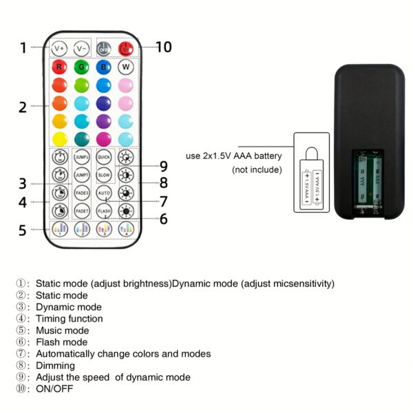 Smart LED Light Strip, Bedroom LED Light, 44-Key Remote And App Control, Music Sync, Color Changing, Dimmable, Flashing, Timer, Lighting Decoration Living Room Party Light, Bedroom Decoration - Image 11