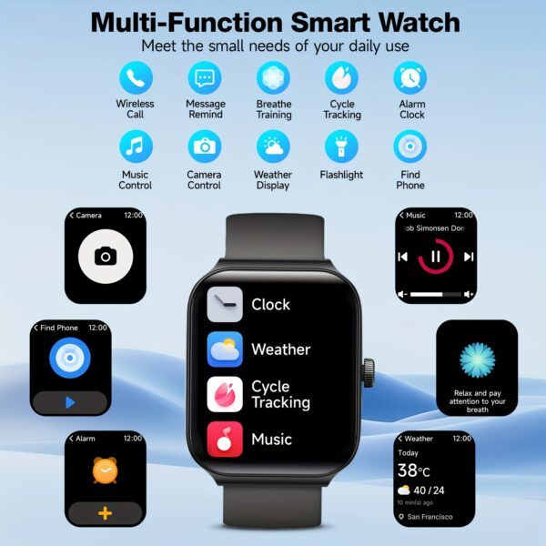 FAWEIO Smart Watch For Men Women Wireless Call, 1.95" Smartwatch with 100+ Sport Modes, Fitness Activity Tracker Pedometer, Built-in Alexa, Compatible With Android And for iphone, Perfect Gift For Family And Friends - Image 15