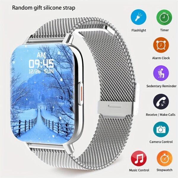 Fashion Casual Elegant Square Dial Smart Watch AI Voice Wireless Call Music Function Multiple Sports Modes DIY Dial Page