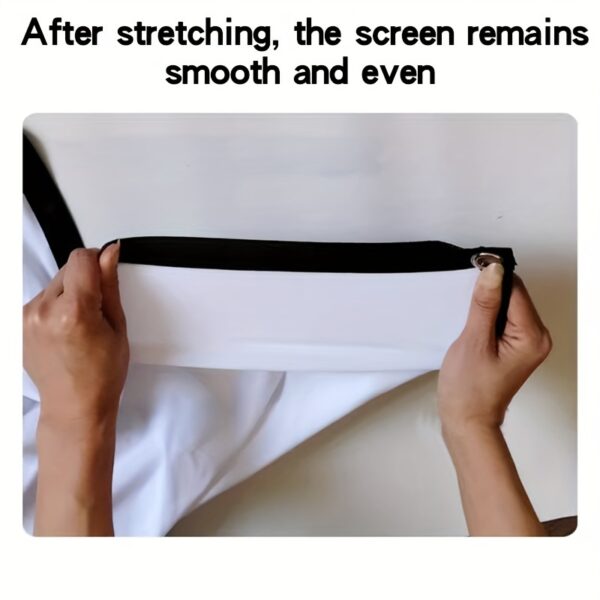 Easy-Install 4K Projection Screen - No Drill, Wall Mounted, Soft White, Reinforced Metal Holes, Lightweight & Foldable Design for Bedroom & Living Room - Sizes: 60", 72", 84", 100", 120", 150, Home Theater Screen | Minimalist Design | Spandex Material - Image 8
