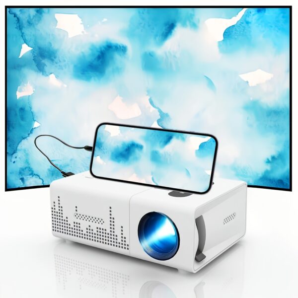 2025 New Mini Home Theater HD Projector, American Plug, Remote Control, Support Smartphone Screen Sharing, Compatible with Smartphone/USB Interface, for Indoor, Office Use - Image 3