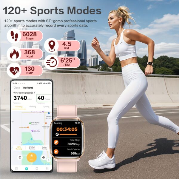 2025 Latest Lightweight Women'S Watch, 120+ Sports Tracker Lightweight Women'S Watch For Small Wrists, 1.75 Inch AMOLED Screen Men'S Smart Watch, 130g Ultra Light Smart Watch, AL Smart Voice Control, Fitness Watch With Da GPT, AI, Wireless Calling, Message Notification, Voice Assistant, Stress And All-Day Sleep Monitoring, Screen-Off Clock Always Display, Weather, Alarm, Music, Suitable For Android IOS, 1.75 Inch AMOLED Screen Men'S Smart Watch - Image 4