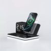 7 In 1 Dual Phone Wireless Charging Station With Night Light, Phone Holder, Phone Time Sync, Time Week Temperature Display, 30W Adapter For IPhone, AirPods And IWatch Fast Charging Dock With USB C And USB A Wired Output