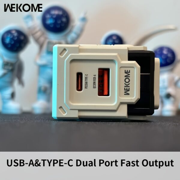 WEKOME WP-U07 Gallium Nitride 35W Fast Charging A+C) Dual Port Fast Output, Portable Folding Plug Travel Essential, Smart Chip Temperature Control, Supports Multiple Charging Protocols, Suitable for Most Mobile Phones and Tablets - Image 6