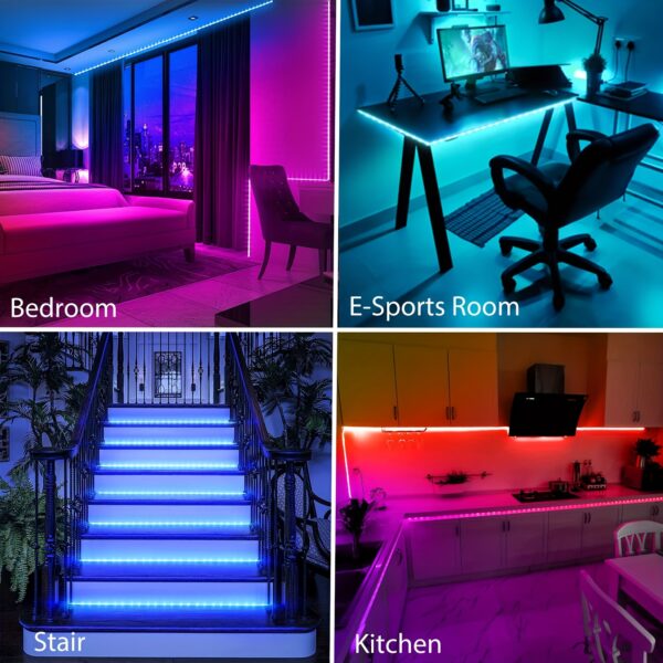 NBBUFF Smart LED Strip Lights, Tv LED Backlight 19.69ft, App Control Sync to Music, USB Bias Lighting Tv LED Lights Kit with Remote - RGB 5050 LEDs Color Lights for Room Bedroom - Image 6