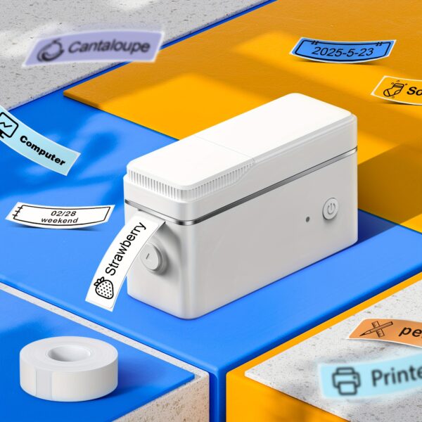 P31S Label Maker Machine with Tape, Portable Thermal Printer, Portable Label Printer for Organizing Storage Office Home, Sticker Maker Mini Label Maker with Multiple Templates, White - Image 2