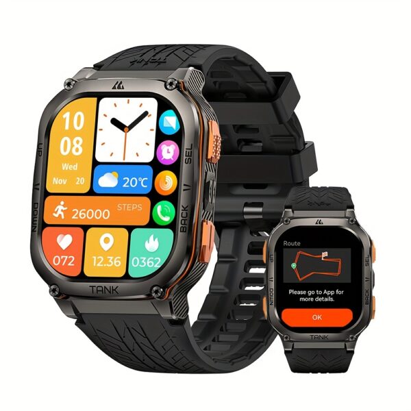 2025 NEW KOSPET M3 Ultra GPS Smart Watch For Men Compass Altimeter Barometric Pressure 6 Satellite Positioning Systems 470mAh 60 Days Extra-Long Battery Stainless Steel Body Rugged Smartwatches Wireless Call 5ATM IP69K 1.43" AMOLED Always On Display Screen 170+ Sports Modes 6 Smart Recognition Sports Corning Gorilla Glass Multiple Watch Faces 24H Health Monitor AI Assistant Digital Electronic Men'S Smartwatch Compatible For Android IPhone - Image 2