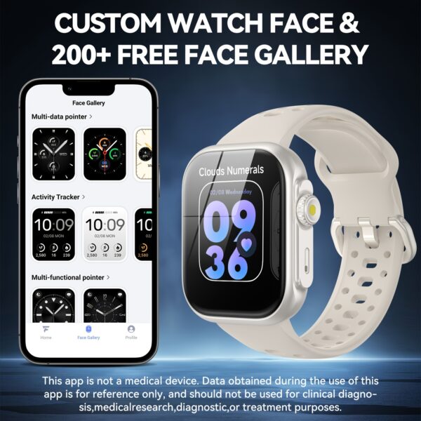 Anyloop White Smart Watch For Men Women [GPS, Alexa Built-in], 24/7 Stress Monitor, Sleep & Fitness Tracker, Wireless Call, 100+ Sports Modes, Smart Watches For Android IOS (Black) - Image 4