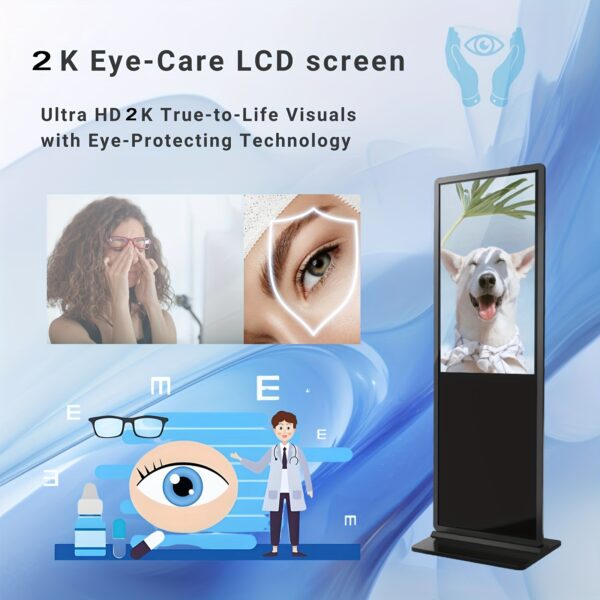 43 Inch Vertical Android Digital Signage Kiosk Indoor Floor Standing Commercial Display With Auto Play Touchscreen LCD Advertising Screen For Retail Stores, Hotels, Lobbies WiFi, USB Connectivity, Remote Content Scheduling Freestanding Business Grade - Image 7