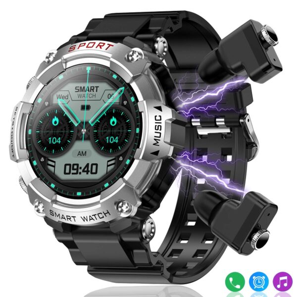 EIGIIS Men's And Women's Smart Watch 1.52inch Round Screen Smartwatch With Headphones, Wireless Connection To Communication Devices, Wireless Music HIFI9D Sound Quality, AI Voice Assistant, Custom Dials, Sleep Monitoring, Sports Recordings, Suitable For Sending Friends Smartwatch - Image 5