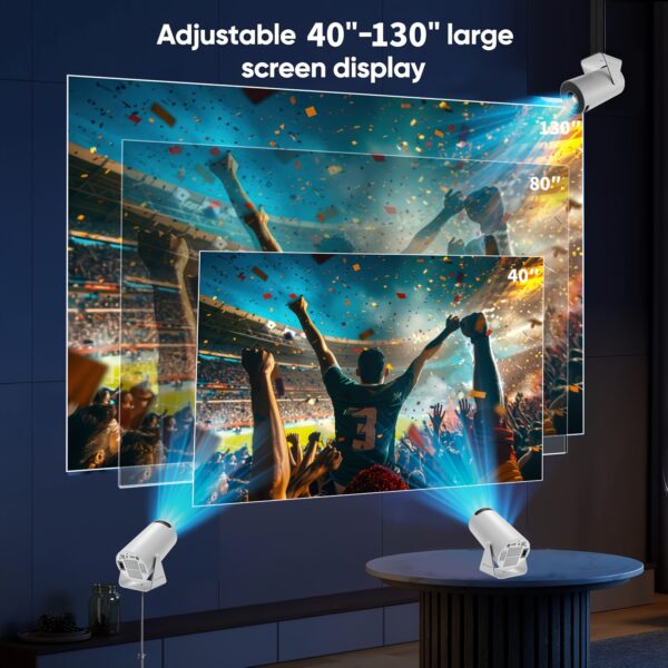 HY300 Pro Mini Portable Projector, Native 1080P Supports 4K/260ANSI Smart Projector with WiFi 6 BT 5.0, Screen Adjustment, 180 Degree Rotation, Home Video Projector Built-in Android 11.0 OS - Image 6