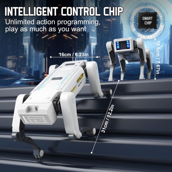 New Upgraded Model Smart Robot Dog -Application Control, AI Voice Activation, 18 Skills (Kung Fu, Dance, Swimming), USB Charging, Wireless Remote Control, Stylish Futuristic Design, Perfect for Gift Giving and Daily Entertainment - Image 6