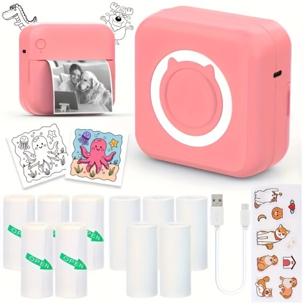 Ink Free Sticker Printer Mini Thermal Printer with One Roll Of Thermal Paper, Wireless Pocket Printer, Intelligent Portable Receipt Printer, Suitable for Photos, Diaries, Notes, And Memos - Image 12
