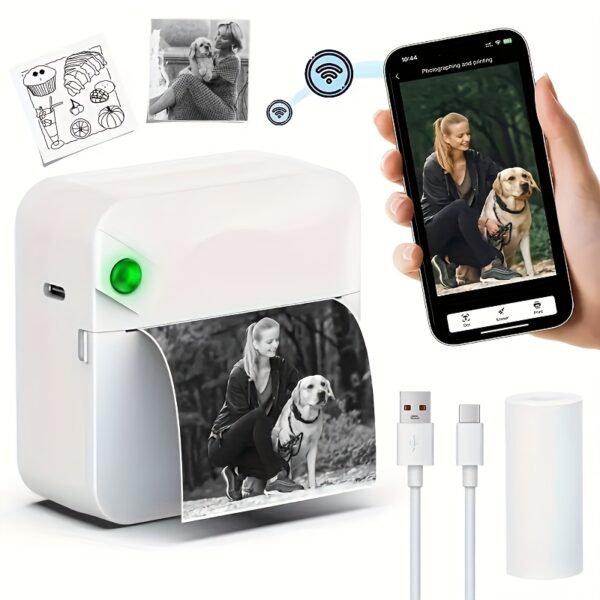 Ink Free Sticker Printer Mini Thermal Printer with One Roll Of Thermal Paper, Wireless Pocket Printer, Intelligent Portable Receipt Printer, Suitable for Photos, Diaries, Notes, And Memos - Image 19