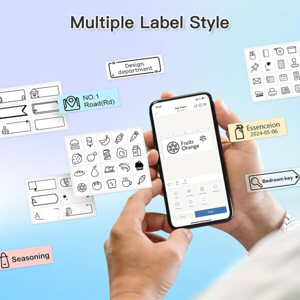 P31S Label Maker Machine with Tape, Portable Thermal Printer, Portable Label Printer for Organizing Storage Office Home, Sticker Maker Mini Label Maker with Multiple Templates, White - Image 6